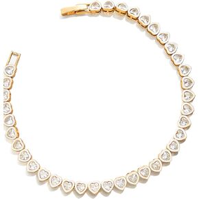 سوار تنس مملوء بالذهب 14 قيراط | سوار تنس كلاسيكي مكعب زركونيا 3 مم | أساور ربط ذهبية للنساء 6.15/6.75/7.15 بوصة in Kuwait