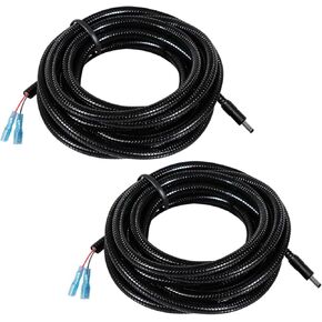 2 Pcs Chew-Resistant Trail Camera Power Cables, Compatible with Stealth Cam, Spypoint, Moultrie, Browning, Wildgame Innovations, Muddy, Covert WC20, WC30, Black Gate, etc. 5.5x2.1mm DC Plug, 79"
