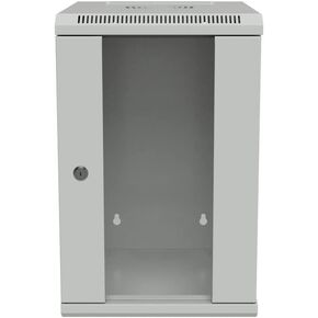NavePoint 15.75 in Wall Mount Network Cabinet, 9U, Glass, Reversible, Gray