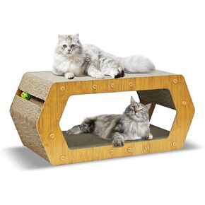 VKL Sled Cat Scratching Board Scratcher Bed Widening and Thickening Track Ball Toys Recyclable Corrugated Cardboard