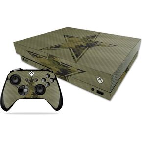 MightySkins Carbon Fiber Skin for Microsoft Xbox One X - Thin Blue Line | Protective, Durable Textured Carbon Fiber Finish | Easy to Apply, Remove, and Change Styles | Made in The USA