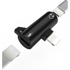 iPhone Headphone Adapter Dual Lightning Adaptador para Compatible for Apple Splitter Audio and Charge Charger Earphone 2 in 1 Dongle Jack Earbud Cable Phone 13 12 11 Pro Max Mini Xs Se 7 X Xr 8 Plus