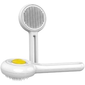 Cat Steam Brush, 3 In 1 Steamy Pet Brush with Release Button and Tank, Anti-Static Cat Steamy Brush for Effective Hair Removal, Rechargeable Steam Cat Brush for Furry Pet