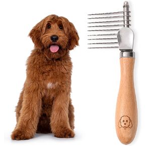 فرشاة ومشط لإزالة تشابك الكلاب، فرشاة لفك تشابك الشعر للكلاب، أداة مشط للتزيين، الأفضل لرسومات الشعار المبتكرة، ورسومات البودل، ورسومات الشعار المبتكرة، والقطط وغيرها من الحيوانات الأليفة، وإزالة الفراء غير اللامع على المعطف السفلي [نحن نحب رسومات الشعار  in Kuwait