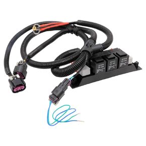 Dual Speed Electric Fan Control Wiring Harness Kit, Fits for Chevy Silverado Avalanche Suburban Tahoe GMC Sierra Yukon, Retrofit Stand Alone Electric Fan Harness OEM Replaces: 67400923 674-00923