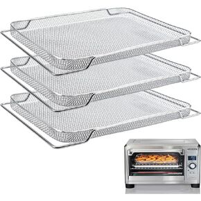 Air Fryer Basket for Breville Smart Oven Air Fryer Pro, 3 stainless steel mesh baskets, air fryer mesh baskets, oven mesh baskets（16.5"×11.8"×1.2"）
