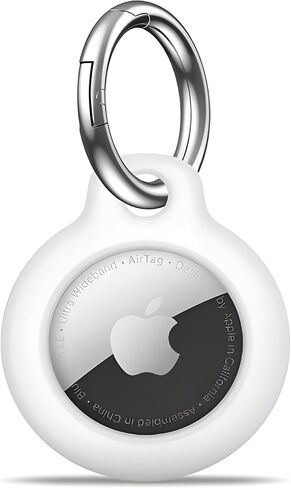 Airtag Holder Air Tag Case with Keychain, Anti-Scratch Shockproof PC Airtags Key Chain for Apple Air Tags, Protective Accessories for GPS Item Finder Tracker Cover Bags, Keys, Pets White Colour. in Saudi Arabia