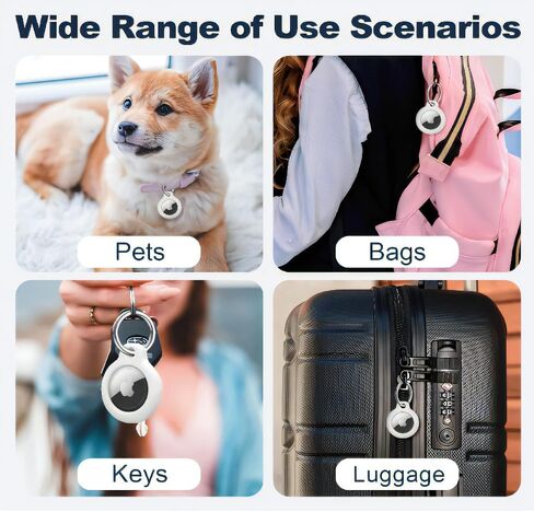 Airtag Holder Air Tag Case with Keychain, Anti-Scratch Shockproof PC Airtags Key Chain for Apple Air Tags, Protective Accessories for GPS Item Finder Tracker Cover Bags, Keys, Pets White Colour. in Saudi Arabia