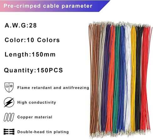 ZH 1.5mm JST Connector Kit with 28AWG Pre-Crimped Cables,2/3/4/5/6/7/8/9/10 Pin Housing JST Adapter of 150mm Wire Cable in Saudi Arabia