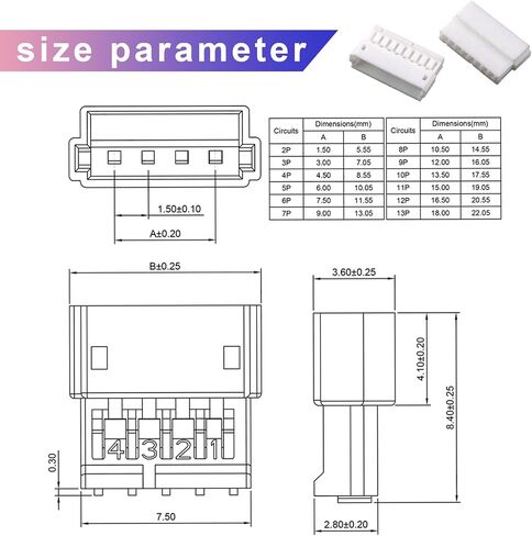 ZH 1.5mm JST Connector Kit with 28AWG Pre-Crimped Cables,2/3/4/5/6/7/8/9/10 Pin Housing JST Adapter of 150mm Wire Cable in Saudi Arabia