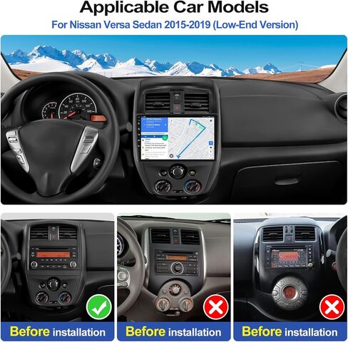 2G+32G Android 13 ستيريو سيارة مع CarPlay لاسلكي Android Auto لنيسان فيرسا سيدان راديو 2015-2019، شاشة لمس 10 بوصة راديو سيارة مع نظام تحديد المواقع واي فاي بلوتوث FM RDS HD كاميرا احتياطية جهاز استقبال صوت السيارة in Saudi Arabia
