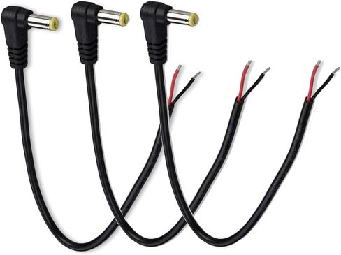 0.3M/1FT قصيرة 18AWG 90 درجة DC ضفيرة الطاقة، 1PCS 7A 5.5mm x 2.5mm الزاوية اليمنى DC كابل الطاقة ذكر التوصيل ضفيرة لكاميرا CCTV، المراقبة in Kuwait