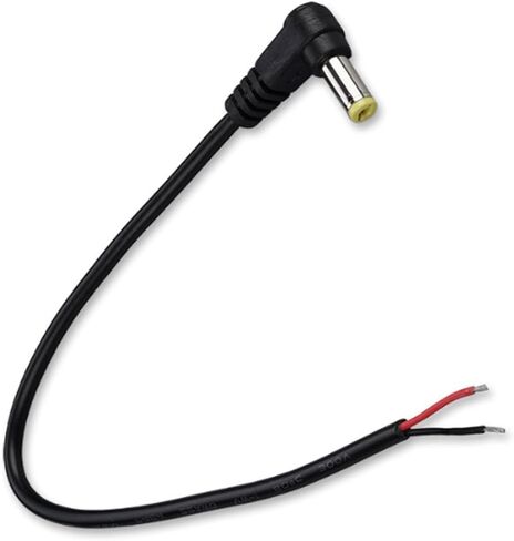 0.3M/1FT Short 18AWG 90 Degree DC Power Pigtail,1PCS 7A 5.5mm x 2.5mm Right Angle DC Power Cable Male Plug Pigtail for CCTV Camera,Surveillance in Kuwait