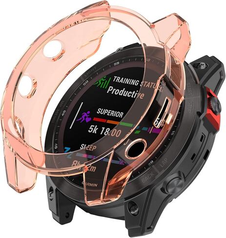 حافظة ساعة REYDA مكونة من قطعتين متوافقة مع Garmin Epix 2، حافظة رفيعة للغاية من السيليكون الناعم من مادة TPU ذات حافة ممتصة للصدمات وإطار مقاوم للصدمات وغطاء واقٍ لـ Garmin Epix Gen 2 (بدون واقي شاشة) in Saudi Arabia