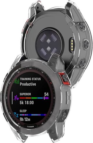 حافظة ساعة REYDA مكونة من قطعتين متوافقة مع Garmin Epix 2، حافظة رفيعة للغاية من السيليكون الناعم من مادة TPU ذات حافة ممتصة للصدمات وإطار مقاوم للصدمات وغطاء واقٍ لـ Garmin Epix Gen 2 (بدون واقي شاشة) in Saudi Arabia