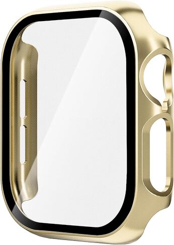 Compatible with Apple Watch Series 10 Case 42mm(2024) with Built-in Screen Protector, Super Thin Bumper Protector PC Hard Cover Shockproof Accessories Matte Frame Compatible iWatch.(Gold, 42mm) in Kuwait