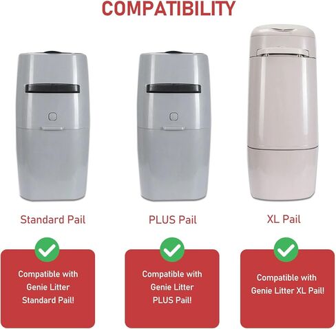 10 عبوات من أكياس إعادة تعبئة فضلات القطط، خرطوشة متوافقة مع معيار Litter Cat Genie، عبوات سطل Plus وXL، أكياس نفايات الحيوانات الأليفة، صندوق فضلات القطط in Kuwait