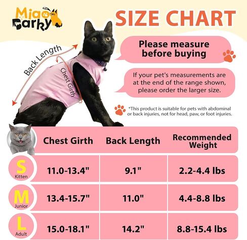 Cat Recovery Suit Female to Prevent Licking Scratching, Kitten Onesie for Cats After Surgery Surgical Abdominal Wound with Adjustable Drawstrings, Cat Cone Alternative in Saudi Arabia