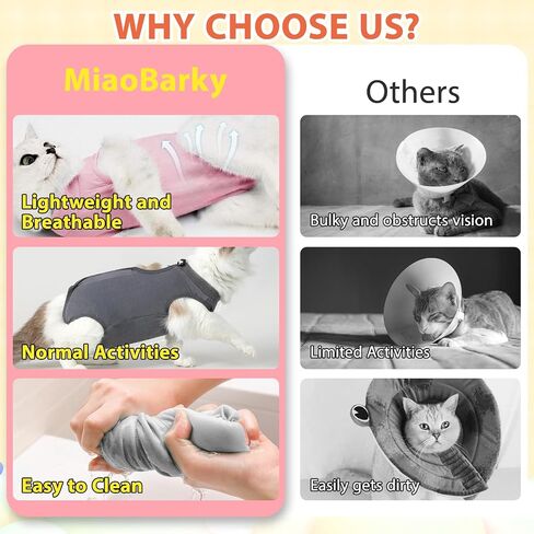 Cat Recovery Suit Female to Prevent Licking Scratching, Kitten Onesie for Cats After Surgery Surgical Abdominal Wound with Adjustable Drawstrings, Cat Cone Alternative in Saudi Arabia