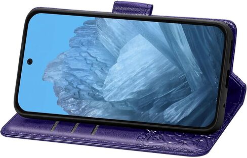 Wallet Case for Google Pixel 9 Pro,Pixel 9 PU Leather Flip Protective Phone Case Wrist Strap Card Slots Holder Pocket Emboss Butterfly Flower Stand Case Women for Google Pixel 9/9 Pro Purple in Kuwait