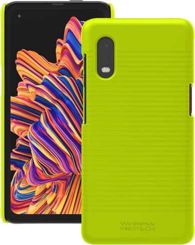 Case Compatible with Samsung Galaxy XCover Pro Phone Model SM-G715. Durable Slim Protective Hard Cover Ribbed Case (Lime Green) in Saudi Arabia
