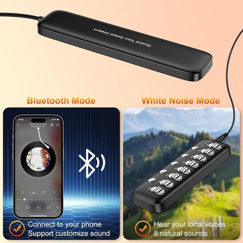 Pillow Speaker for Sleeping, Mini Under Pillow Speaker Bluetooth with Volume Control, Wireless Bone Conduction Pillow Speaker White Noise Machine with 8 Soothing Sounds in Saudi Arabia