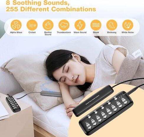 Pillow Speaker for Sleeping, Mini Under Pillow Speaker Bluetooth with Volume Control, Wireless Bone Conduction Pillow Speaker White Noise Machine with 8 Soothing Sounds in Saudi Arabia