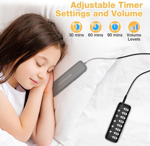Pillow Speaker for Sleeping, Mini Under Pillow Speaker Bluetooth with Volume Control, Wireless Bone Conduction Pillow Speaker White Noise Machine with 8 Soothing Sounds in Saudi Arabia