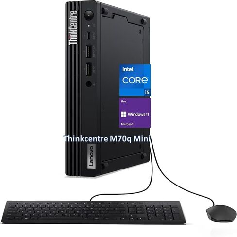 Lenovo ThinkCentre M70q (2024) Business Mini Desktop PC (Intel 6-Core i5-12400T, 32GB RAM, 1TB SSD) 2 x 4K Monitor Support, Wi-Fi 6, Ethernet, DP, USB-C, 3-Yr WRT, Win 11 Pro, Black in Saudi Arabia