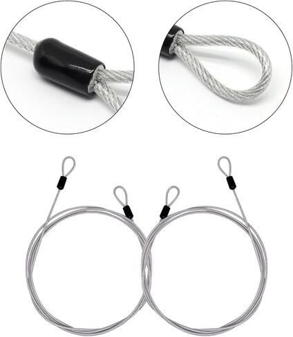 3Pcs Silver Long Security Cable Lock, 7Ft Locking Cable Loop Lock, Double Loop Long Cable Lock Cable Wire Outdoor Clothesline Luggage (3mm) in Saudi Arabia