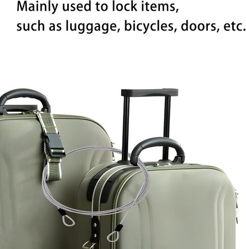 3Pcs Silver Long Security Cable Lock, 7Ft Locking Cable Loop Lock, Double Loop Long Cable Lock Cable Wire Outdoor Clothesline Luggage (3mm) in Saudi Arabia