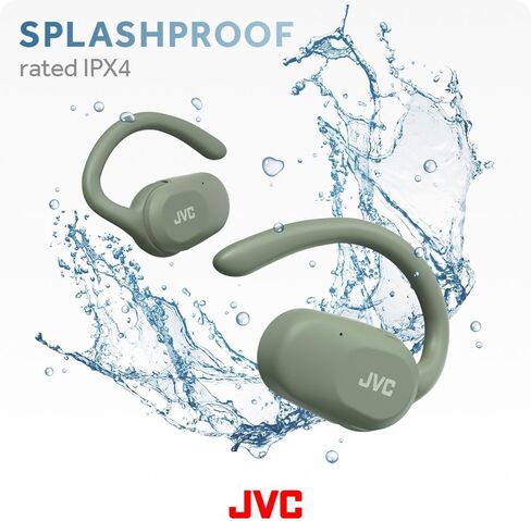 JVC nearphones Open Ear True Wireless Headphones with Pivot Motion Mecanism, 16mm Large Drivers Sound, Single Ear use, BT 5.4, Long Battery Life (up to 26 Hours) - HANP40TB (Black) in Kuwait