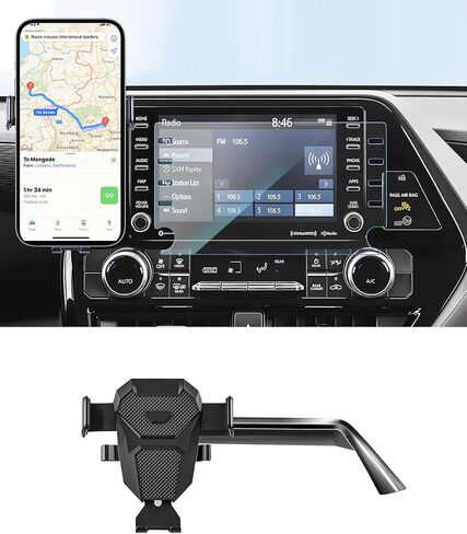 Car Phone Holder for Toyota Highlander Accessories 2020-2024 2021 2022 2023 Mount Cell Phone Holder Fit for Most Smartphones(2020-2024 8 inch Screen Only) in Saudi Arabia