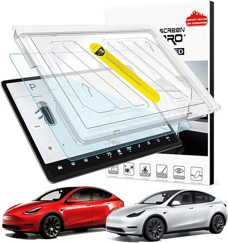 واقي شاشة من الزجاج المقسى 9H متوافق مع طراز Tesla Model Y (2021-2024) / الطراز 3 (2021-2023)، شاشة لمس مركزية مقاس 15 بوصة تعمل باللمس مضادة للخدش، زجاج مقسى لملحقات الطراز 3/Y in Kuwait