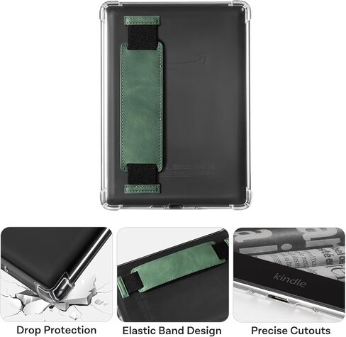 CoBak Clear Case for 6" Kindle 2024 and 2022 (11th Generation) with Elastic Hand Strap - Ultra-Slim Soft TPU Transparent Cover, Lightweight & Durable Protection in Saudi Arabia