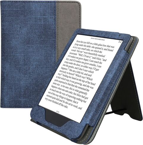 kwmobile Cover Compatible with Kobo Clara BW/Colour Cover - Faux Leather/Suede Case with Stand - Red/Dark Grey in Saudi Arabia