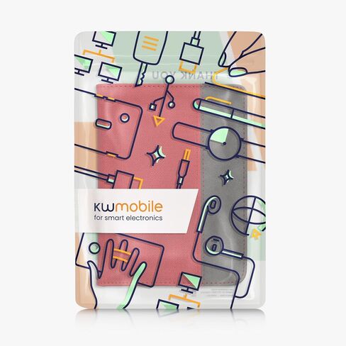 غطاء kwmobile متوافق مع Kobo Clara BW/غطاء ملون - جراب من الجلد الصناعي/الجلد السويدي مع حامل - أحمر/رمادي داكن in Saudi Arabia