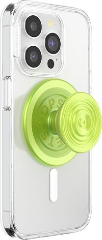 PopSockets Round Phone Grip Compatible with MagSafe, Adapter Ring Included, Phone Holder, Wireless Charging Compatible - Swirl Oasis Keylime in Saudi Arabia