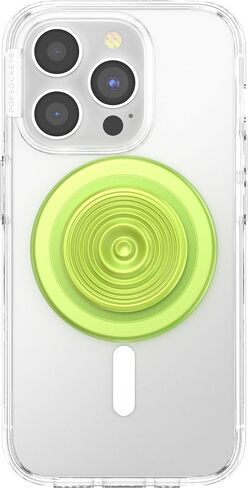 PopSockets Round Phone Grip Compatible with MagSafe, Adapter Ring Included, Phone Holder, Wireless Charging Compatible - Swirl Oasis Keylime in Saudi Arabia