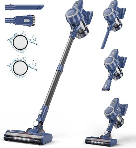 Cordless Vacuum Cleaner, 180W Stick Vacuum with 45 Mins Runtime, 2 Suction Modes, Anti-Tangle Brush Head, Lightweight Vacuum Cleaner for Home in Saudi Arabia