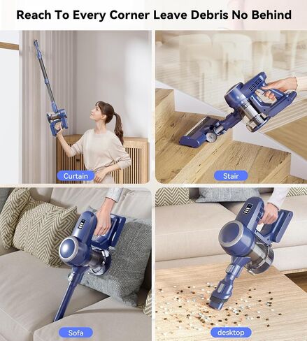 Cordless Vacuum Cleaner, 180W Stick Vacuum with 45 Mins Runtime, 2 Suction Modes, Anti-Tangle Brush Head, Lightweight Vacuum Cleaner for Home in Saudi Arabia