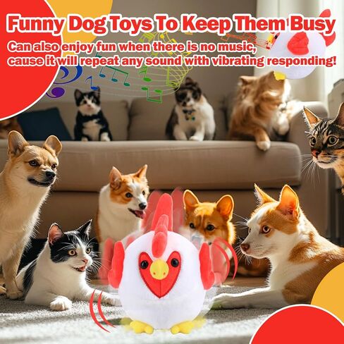 Interactive Dog Toys, Tennis Balls for Dogs with Pop Songs and Recording Mode, Rechargeable Active Self Moving Ball for Small/Medium/Large Puppy Dogs to Keep Them Busy, Dog Toys for Boredom Exercise in Saudi Arabia