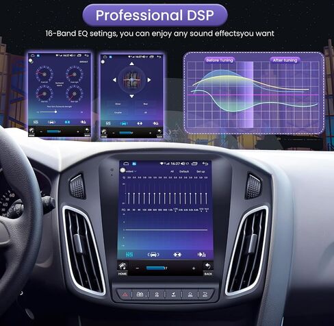 Car Radio for Ford Focus 2012-2018: 8 Core 4G+64G 10.4 Inch Touch Screen Stereo Head Unit Replacement with Wireless Carplay/Android Auto, Built-in Bluetooth GPS WiFi FM SWC Mirror Link Backup Camera in Saudi Arabia