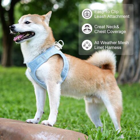 DOGWONG Step-in Air Dog Harness - Cotton Hemp Mesh Step in Vest Harness Khaki GOG Harness for Small and Medium Dogs in Saudi Arabia