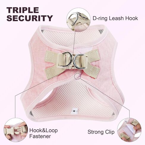DOGWONG Step-in Air Dog Harness - Cotton Hemp Mesh Step in Vest Harness Khaki GOG Harness for Small and Medium Dogs in Saudi Arabia