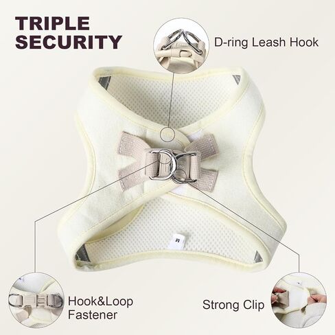 DOGWONG Step-in Air Dog Harness - Cotton Hemp Mesh Step in Vest Harness Khaki GOG Harness for Small and Medium Dogs in Saudi Arabia