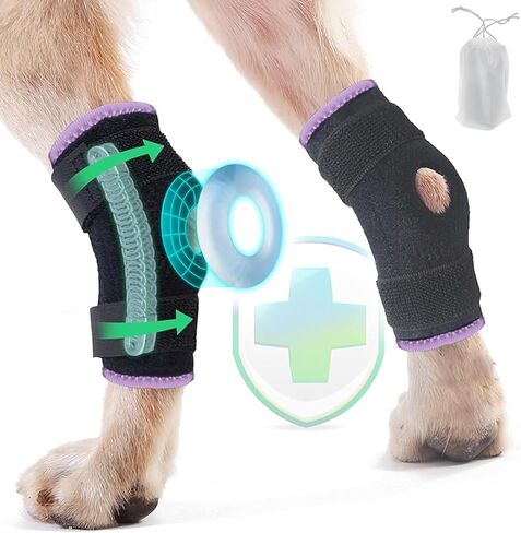 IEhotti Dog Leg Brace for Rear Leg/Hock/Ankle, Dog Hip Brace for Bottom Joint Post-Operative Recovery, Strong Support Help, Dog Braces for Torn ACL CCL Leg Injuries, 1 Pair, Large in Saudi Arabia