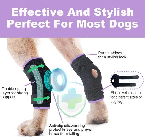 IEhotti Dog Leg Brace for Rear Leg/Hock/Ankle, Dog Hip Brace for Bottom Joint Post-Operative Recovery, Strong Support Help, Dog Braces for Torn ACL CCL Leg Injuries, 1 Pair, Large in Saudi Arabia