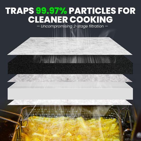 83544 2FV803 2FR00801 فلتر HEPA والكربون لمقلاة عميقة بدون فتحات PFA570 PFC570 - إزالة الرائحة والشحوم، استبدال سهل (فلتر 83544) in Kuwait