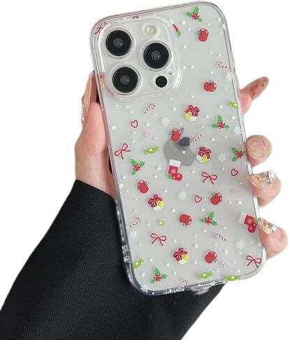 ZTOFERA Clear Christmas Case for iPhone 17 Pro 6.3 inch,Cute Merry Christmas Pattern Phone Case Gifts Translucent Silicone Hard PC +TPU Bumper Shockproof Protective Cover-Christmas Ball in Kuwait